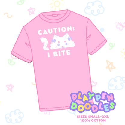 CAUTION I BITE SHIRT: KITTY