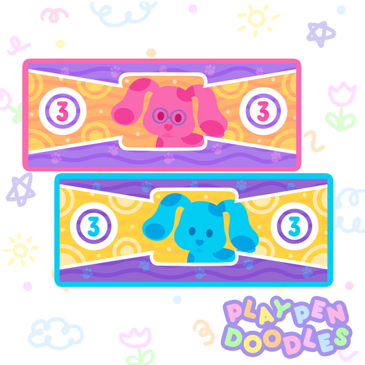 DIAPER STICKERS - BLUES FRIENDS SET