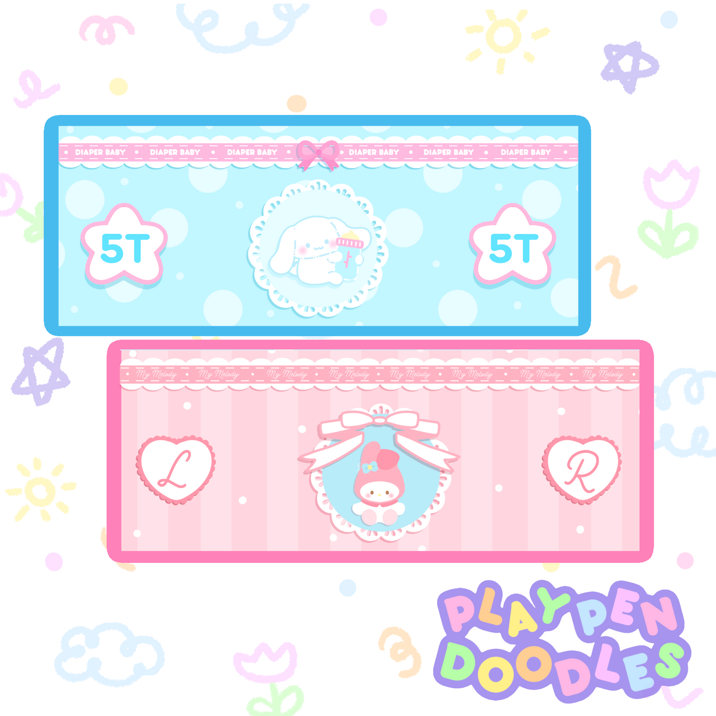 DIAPER STICKERS - CINNA AND MELODY SET