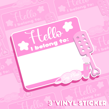 NAME TAG VINYL STICKER