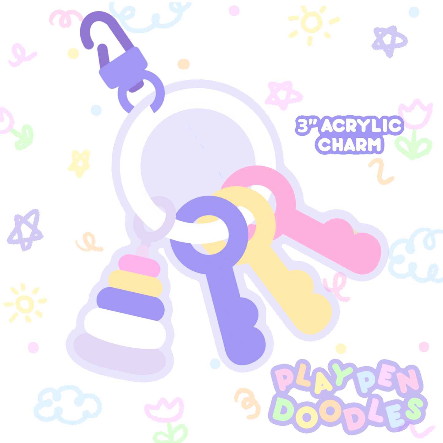 PASTEL KEYS ACRYLIC CHARM