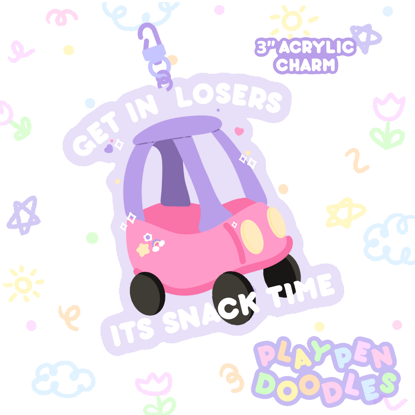 PASTEL GET IN LOSERS ACRYLIC CHARM