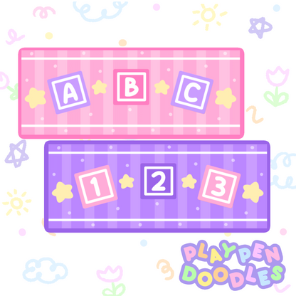 DIAPER STICKERS - PASTEL ABC SET