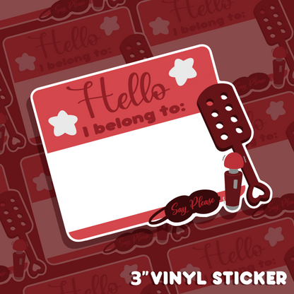 NAME TAG VINYL STICKER